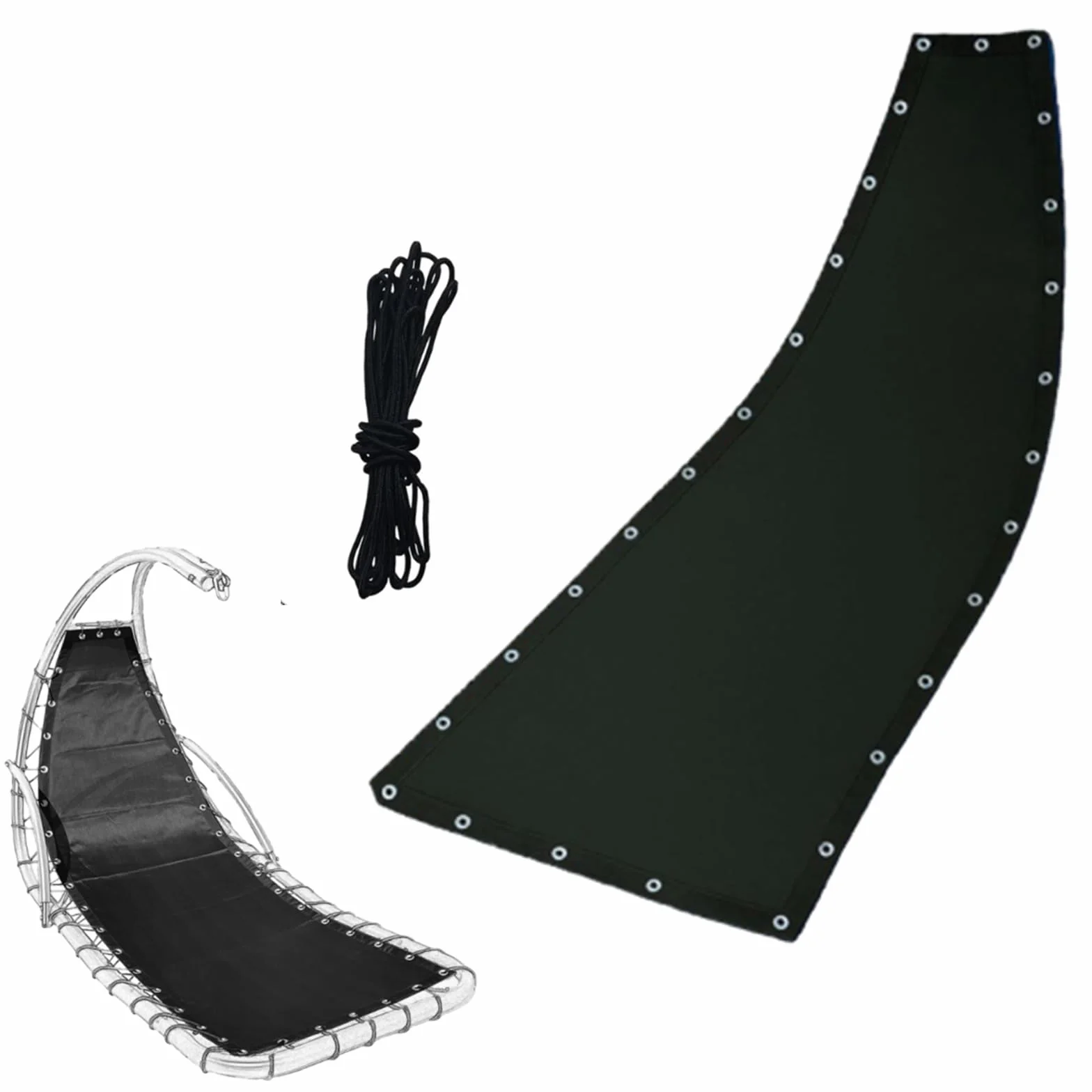 Tessuto di ricambio per dondolo sospeso progettato per una facile installazione e un comfort tessuto, resistente alle intemperie, per amaca da giardino e terrazza(64 x 197 x 23 cm)