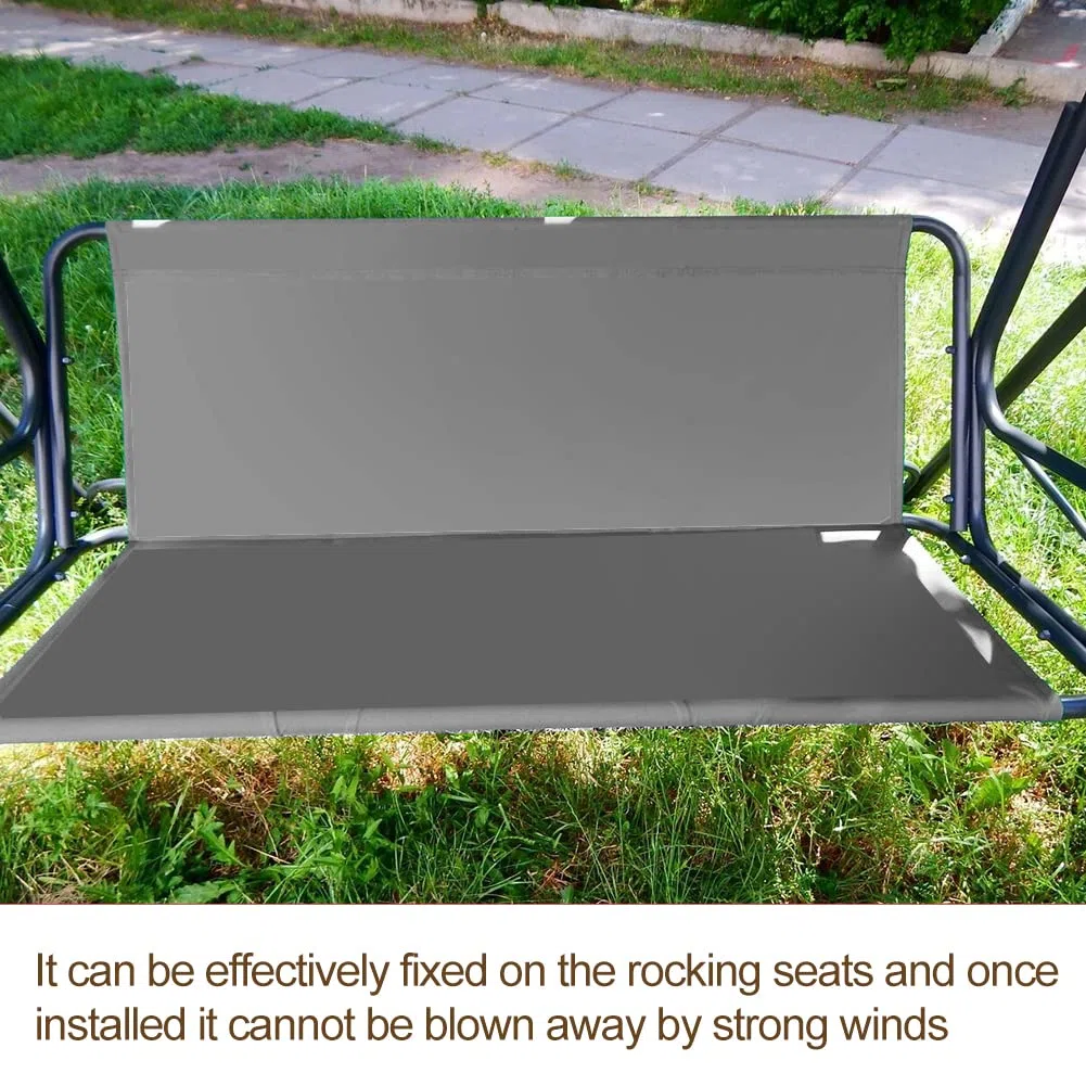 Coprisedile da Giardino per Dondolo, per Sedia a Dondolo da Giardino, Coprisedili per Altalena da Giardino, Copertura per Sedia da Giardino, 2 e 3 Posti (Grigio, 127 * 48 * 52cm)