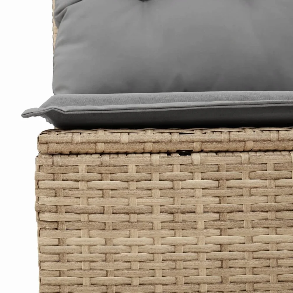 Divanetto da Esterno, Salotto da Giardino Esterno, Divano da Giardino con Cuscini a 4 Posti Beige in Polyrattan