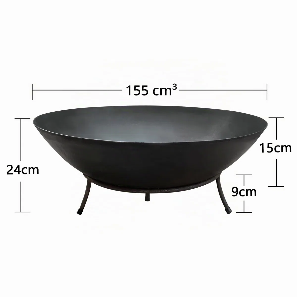 Köhko Braciere Marbela-XL, ca. 55 x 55 x 23 cm, in acciaio con 3 piedi, per barbecue, barbecue, campeggio, serata meravigliosa in spiaggia, giardino, terrazza, gillabend…