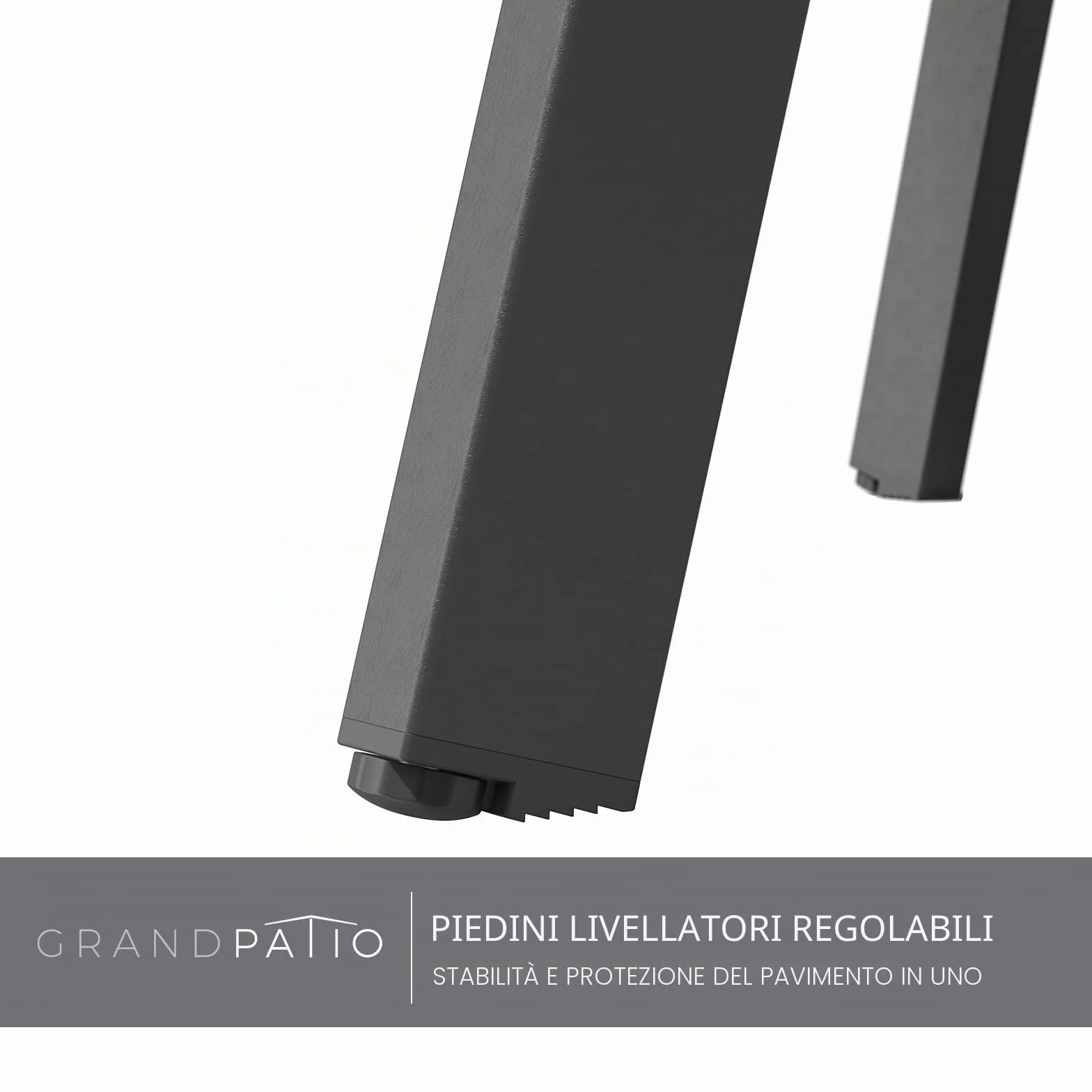 Tavolino rotondo da esterni Grand patio 70x70 cm nero leggero