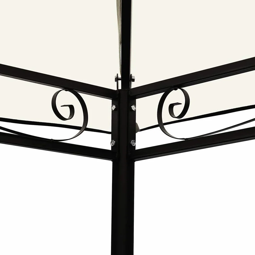 Bakaji Gazebo 3x3 mt Struttura Tubolare Acciaio Inox Antipioggia Impermeabile Antivento Beige