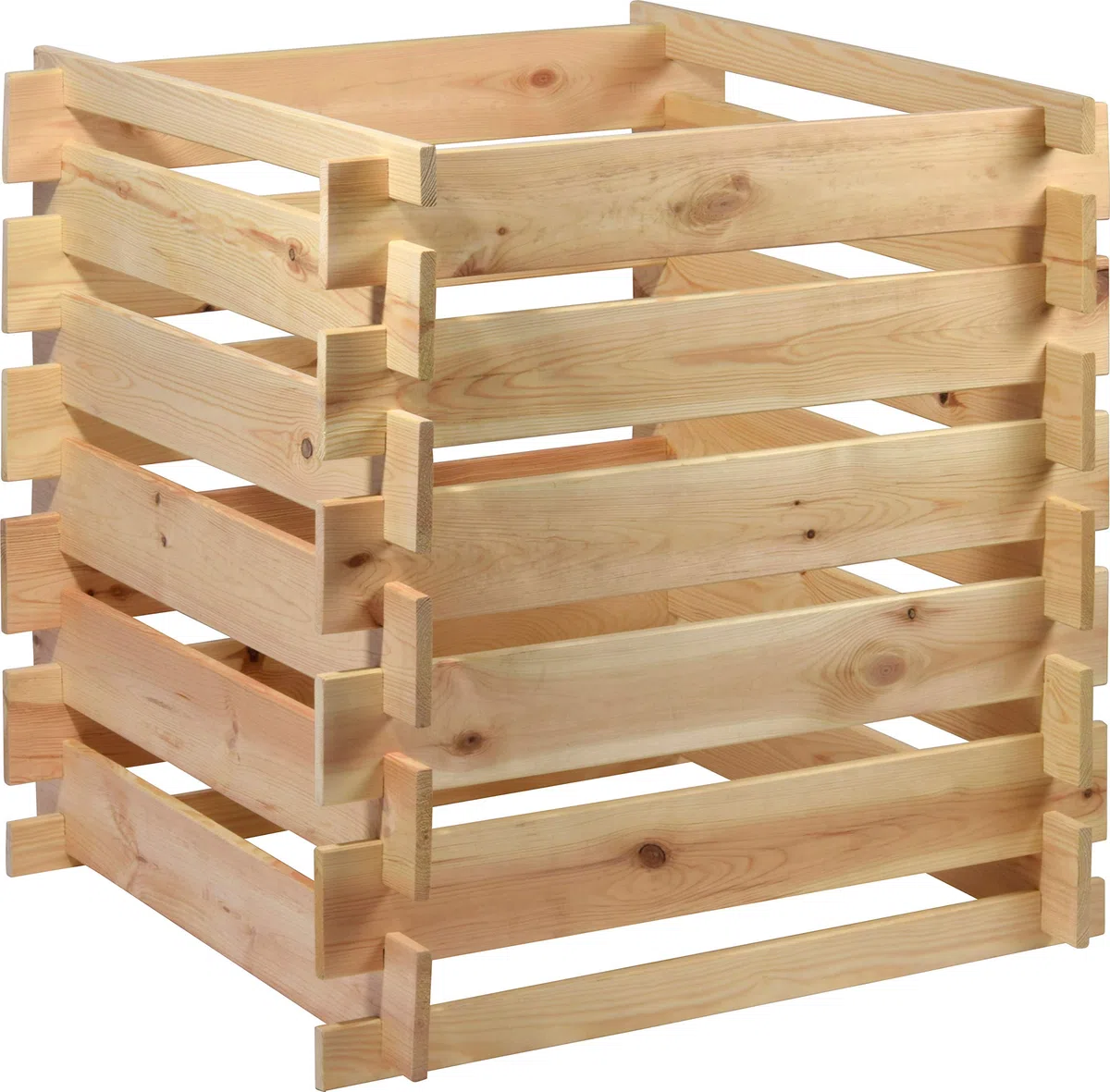 dobar® Green Label 58600FSCe Compostiera Stecki | Contenitore quadrato in legno massello | Compostiera da giardino 320 l | Kit | 78 x 78 x 78 cm |
