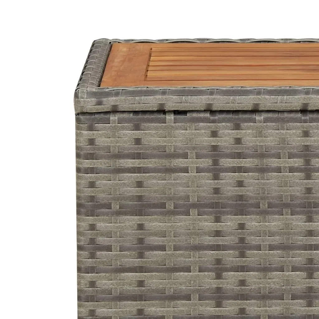 vidaXL Tavolino con Piano Legno Grigio Polyrattan e Massello Acacia