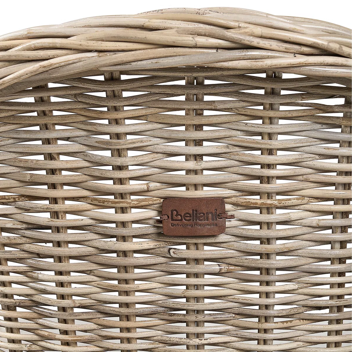 Beliani Poltrona da giardino in rattan naturale con cuscini in cotone bianco