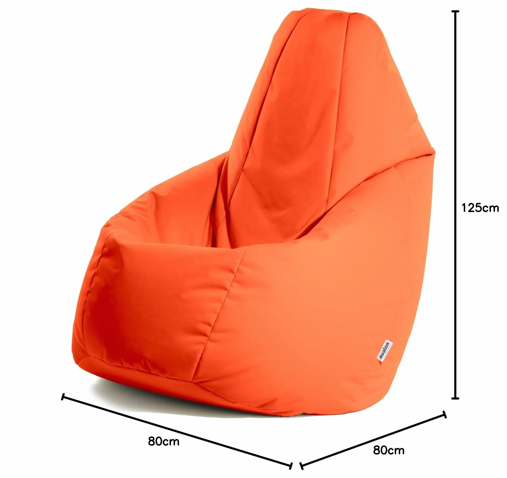 Avalon Pouf Poltrona Sacco da Esterno Grande L Samba 80x80x125cm Arancio Impermeabile Antistrappo