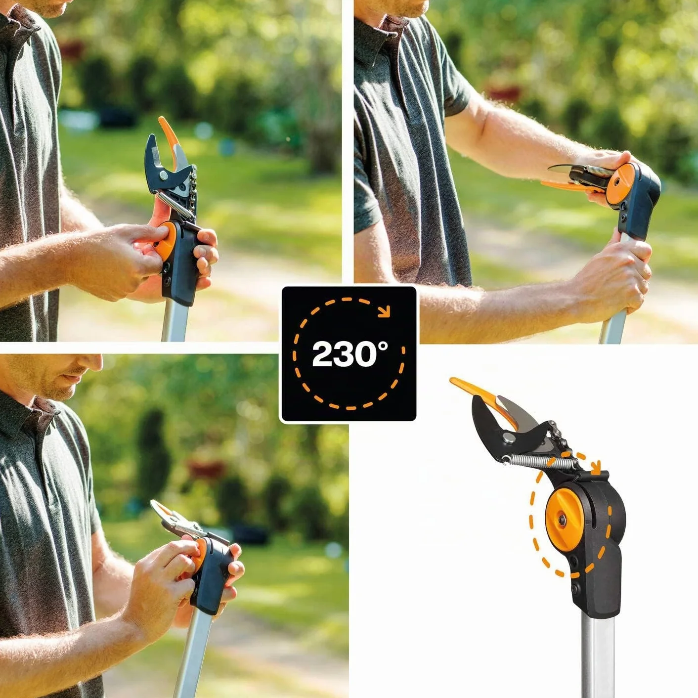 Fiskars Svettatoio Telescopico per Rami e Ramoscelli Freschi UPX86, con Guida di Taglio, Nero/Arancione, 10.1 x 7.4 x 230.3 cm, 1023624