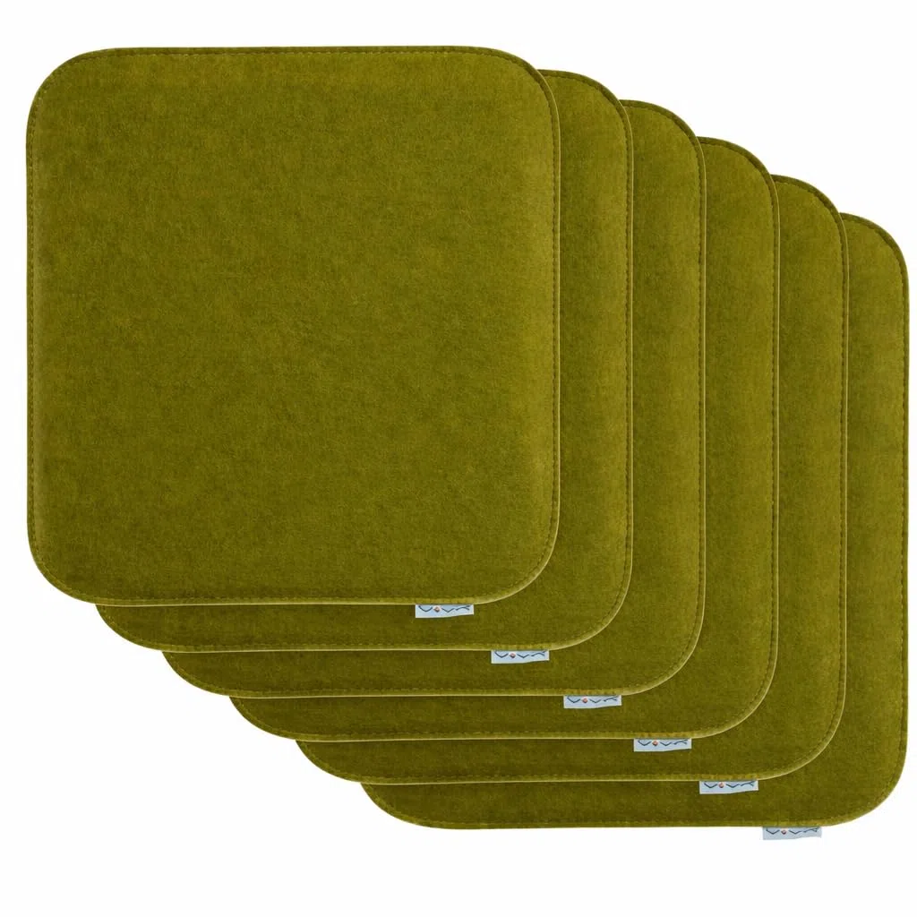 Cuscino per sedia in feltro 35 x 35 x 2 cm verde scuro 6 pezzi