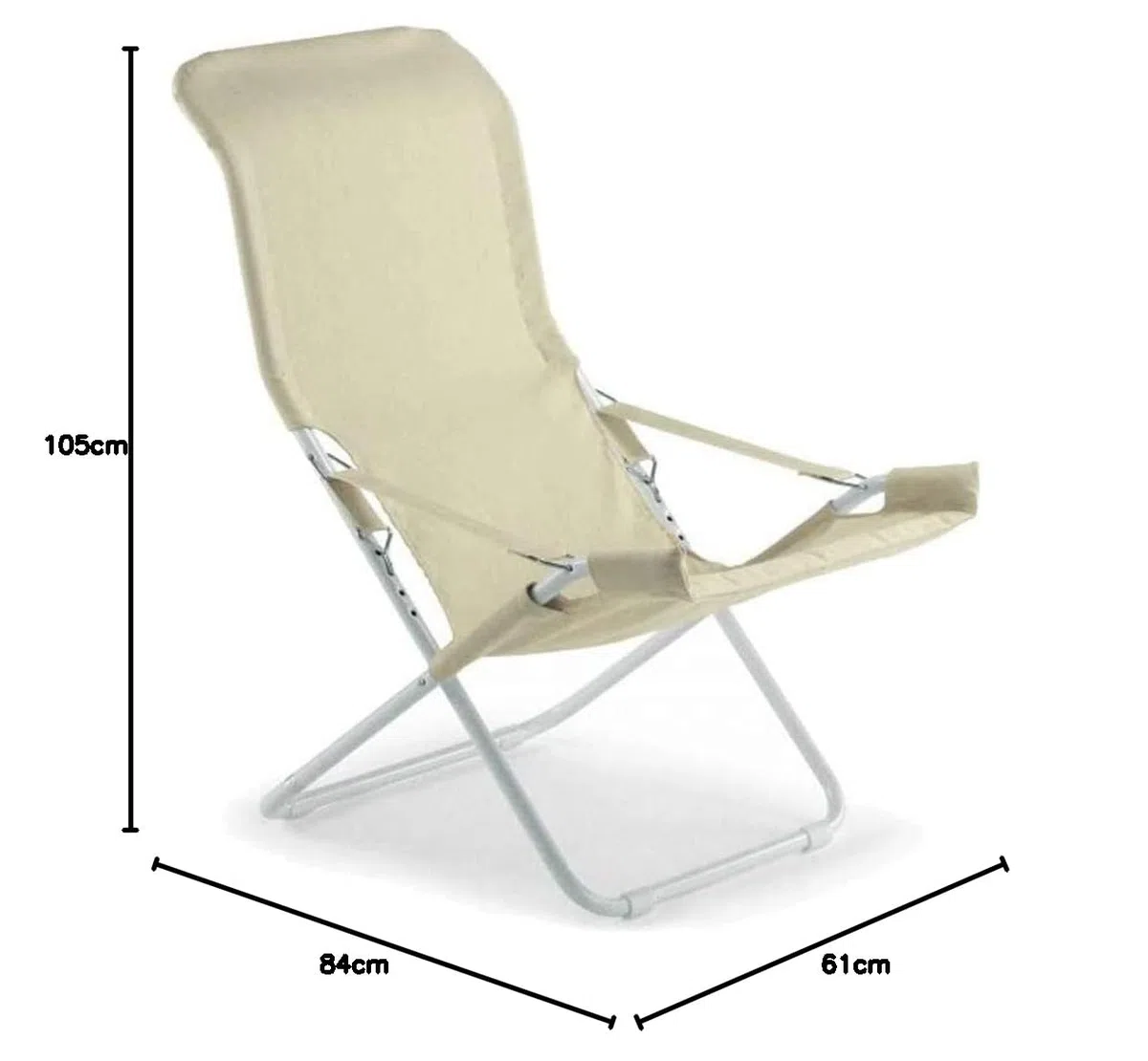 Fiam Fiesta Poltrona Sdraio Anatomica Regolabile Da Esterno Telaio Acciaio Verniciato Bianco Tela Juta