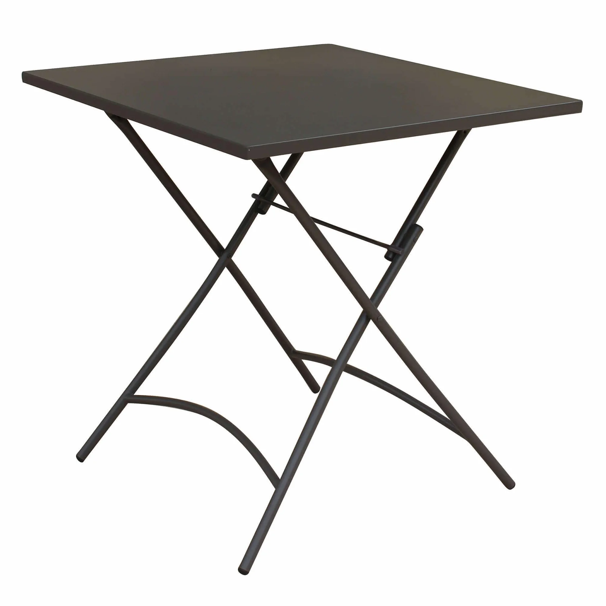 milani home - tavolo da giardino quadrato pieghevole, Romanus, 70 x 70 cm, in acciaio, taupe