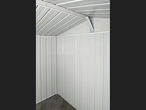 Notek Srl Box in Acciaio Zincato Casetta da Giardino in Lamiera 3.60 x 3.45 m x h2.12 m - 150 kg – 12,25 Metri Quadri (Bianco)