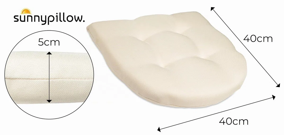 Sunnypillow Set da 4 Cuscini Sedie Cucina 40x40x5cm Seduta Interno Esterno Giardino Cremoso