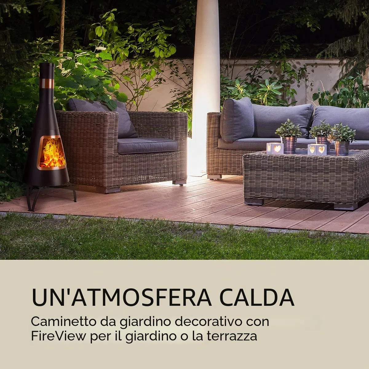 Blumfeldt Volantis Cupric Camino da Giardino Acciaio Inossidabile 0,7 mm Nero