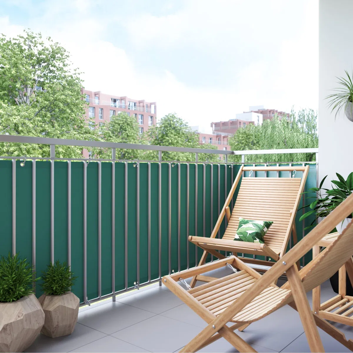 jarolift Copertura per Balcone Impermeabile, Telo di Rivestimento e Protezione per Balcone, 600 x 75 cm (24 Occhielli), Verde Scuro