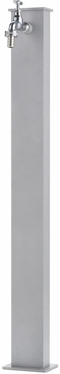 Fontana rettangolare light in metallo completa di impianto e rubinetto BEL-FER modello 42/RE, colore Alluminio