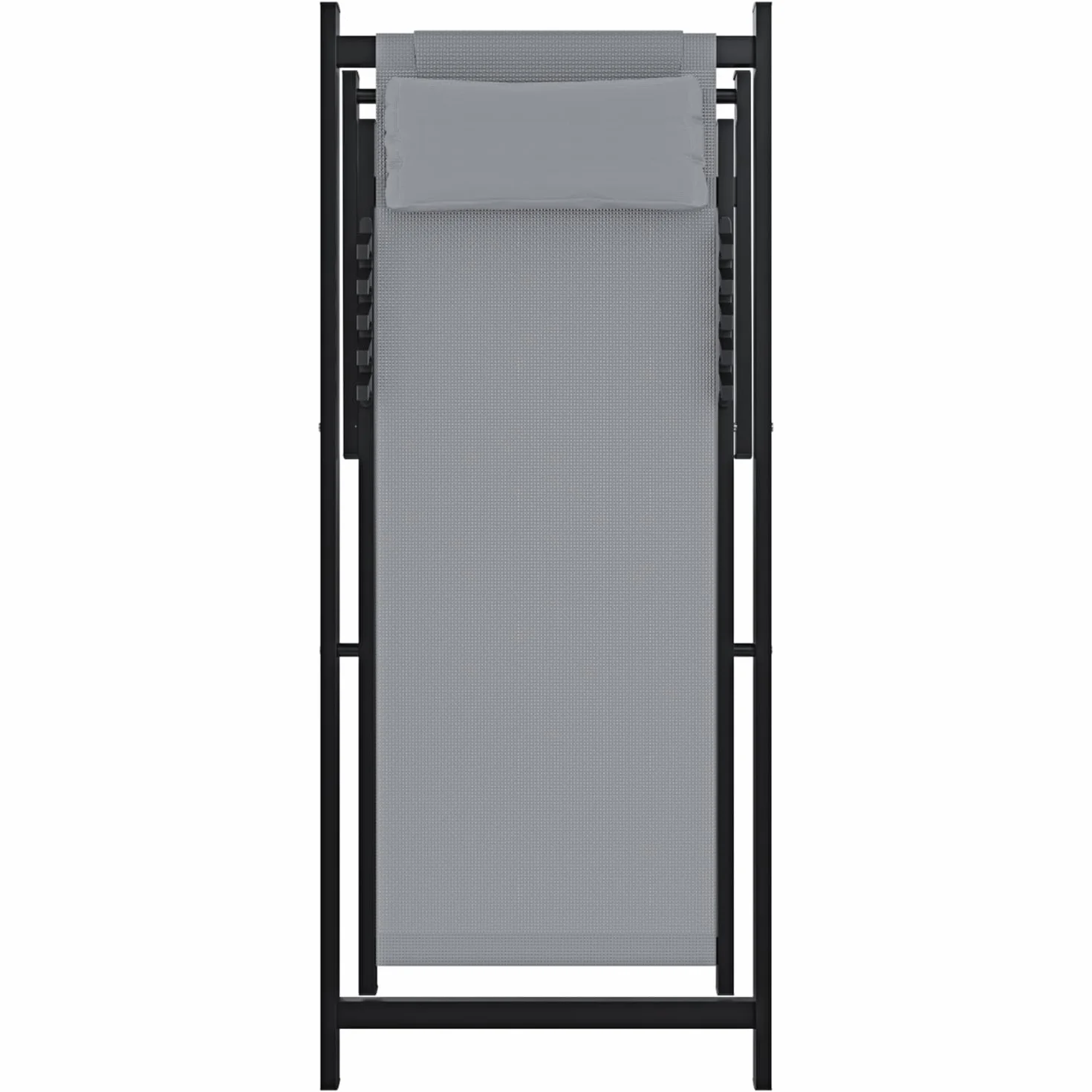 BRICOZONE Set di 2 Sedie Sdraio Leggera Da Giardino Schienale Regolabile Pieghevole Ergonomica Con Cuscino Traspirante Struttura Nera In Alluminio Da Esterno Piscina Mare Portata 160 Kg Grigio