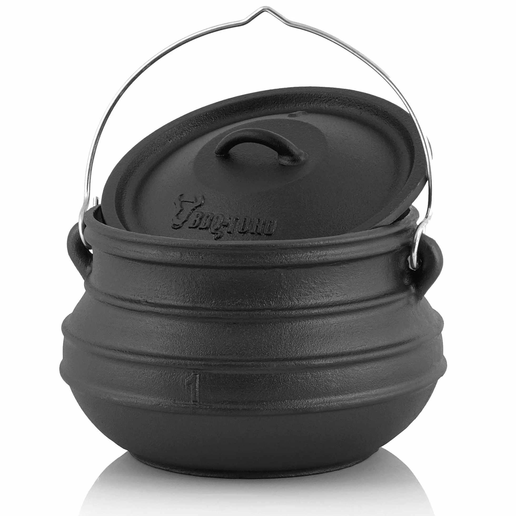 BBQ-Toro Potjie l pentola per streghe in ghisa, pentola in ghisa l Forno olandese sudafricano (Potjie #1 (ca. 3 Litro), senza piede)