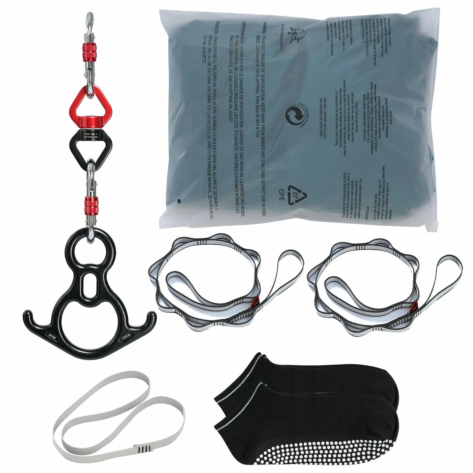 VEVOR Altalena per Yoga e Seta Aerea, 8,7 iarde, Kit Amaca in Nylon 100 g/m², Hardware Completo, Verde
