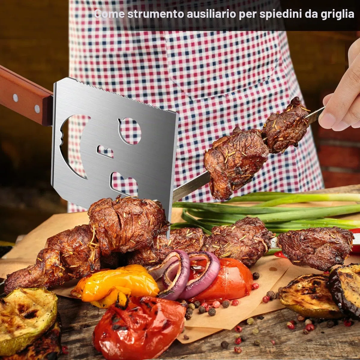 STEVEN-BULL S Spatola Barbecue 7 in 1, Utensili Barbecue Unici, Accessori Barbecue per Campeggio Esterno, Barbecue, Regali per Uomo