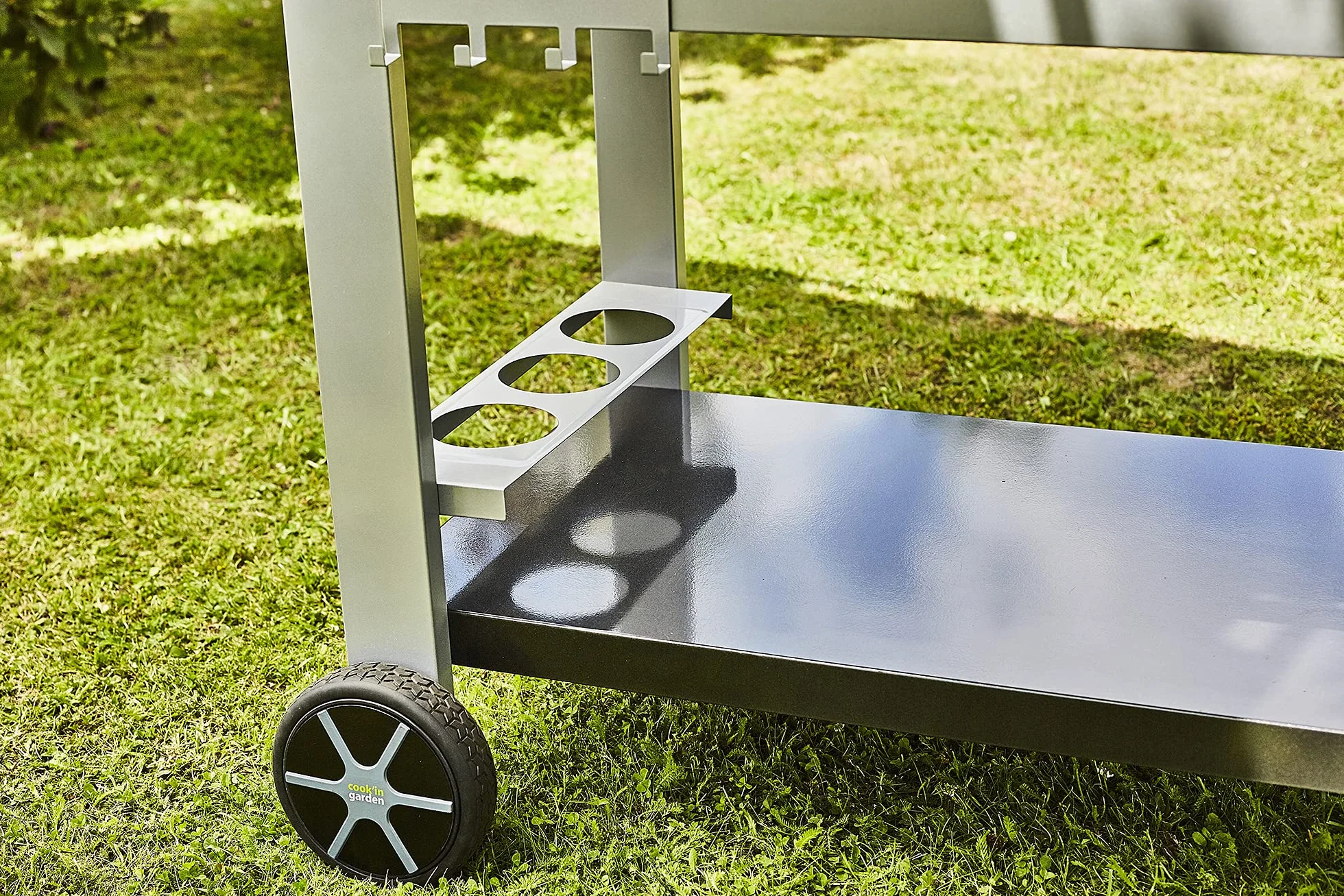 Cook’in Garden Desserte da giardino Media M carrello con piano di lavoro mobile su ruote per cucina esterna