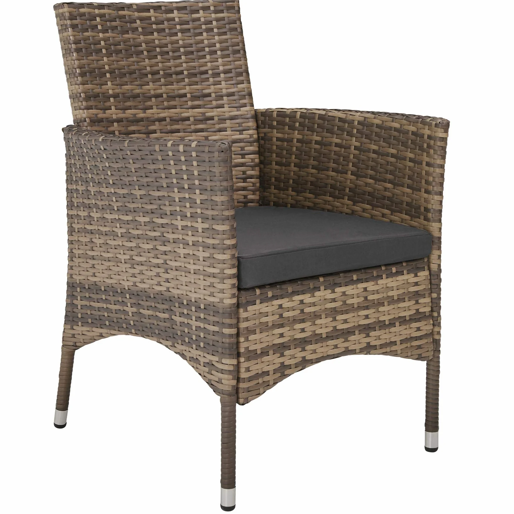 tectake® Set Mobili Giardino 8 Sedie 1 Tavolo Cuscini Morbidi Poli Rattan Naturale/Grigio Scuro