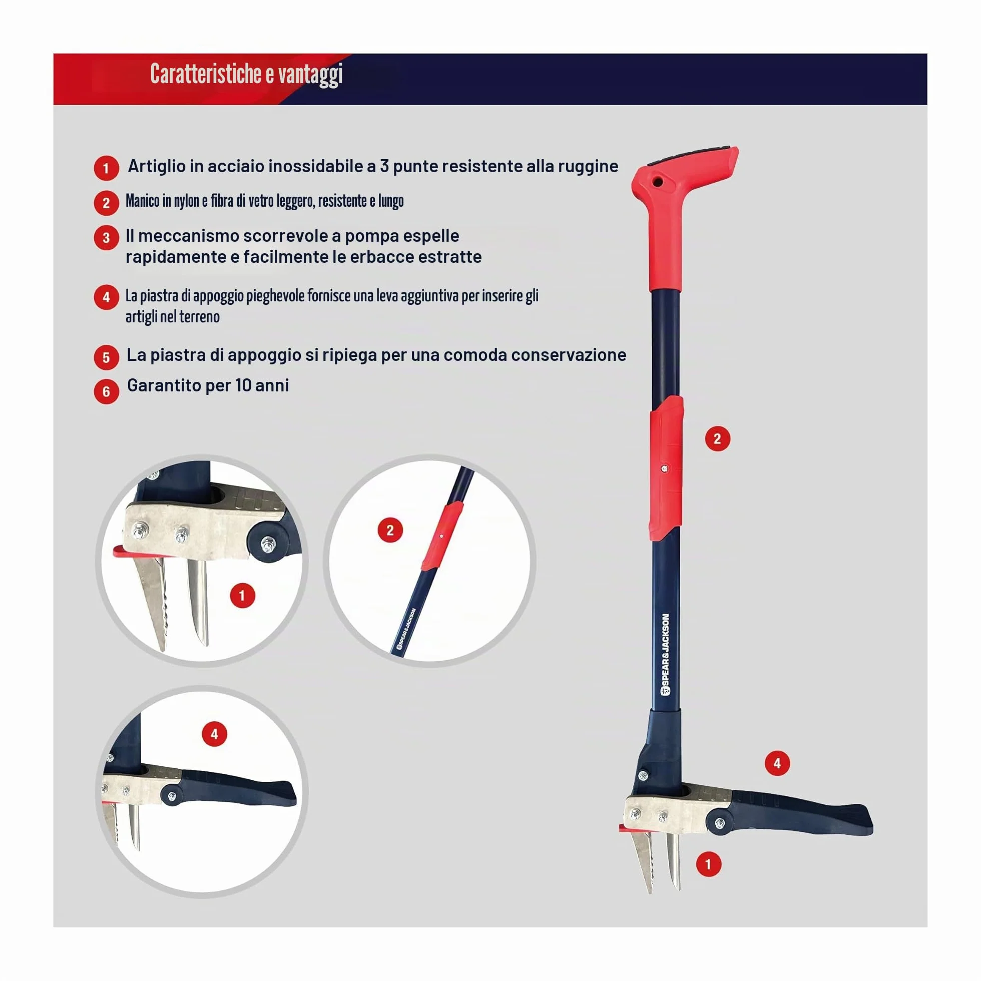 Spear & Jackson 4854WP Estrattore di Erbacce Meccanico