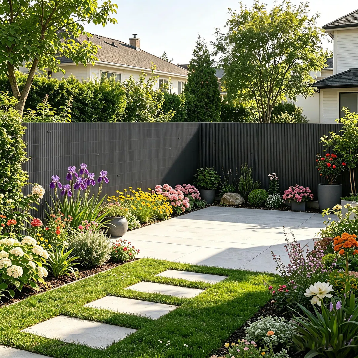 WOLTU Canniccio PVC frangivista giardino 500x120 cm recinzione schermi divisori Resistente ai raggi UV Intemperie Grigio