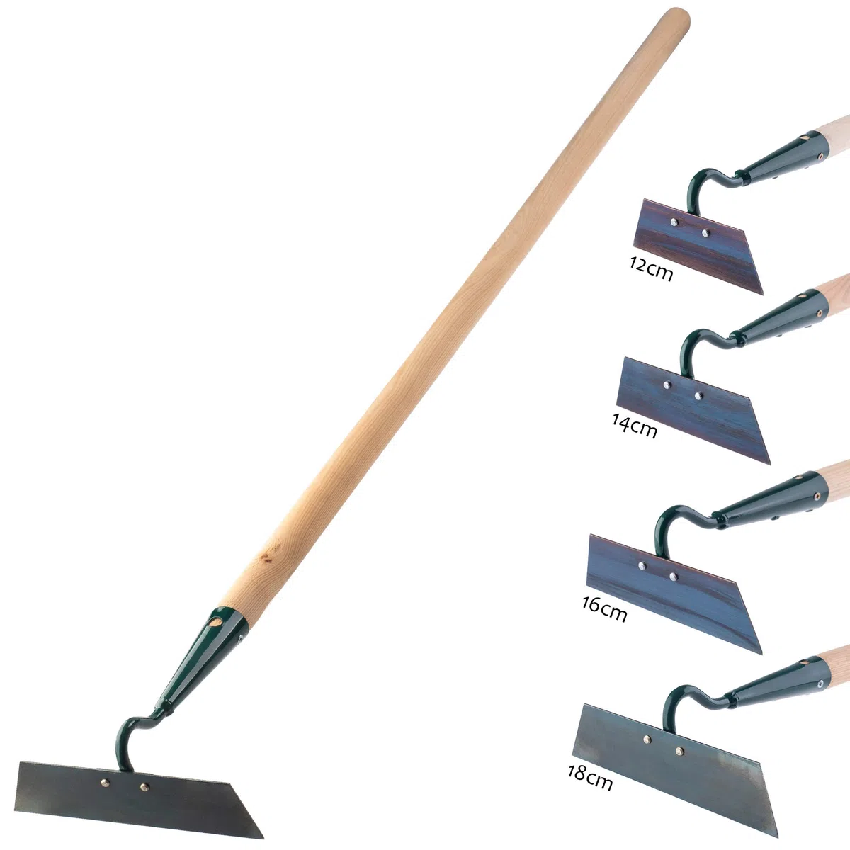 KADAX Zappa, Zappa da Giardino allentamento, Ventilazione e diserbo pavimentogiardino, Metallo, Accessori da Giardino, Rimuovere Le Erbe infestanti(Larghezza di Lavoro: 18 cm, con Manico in Legno)