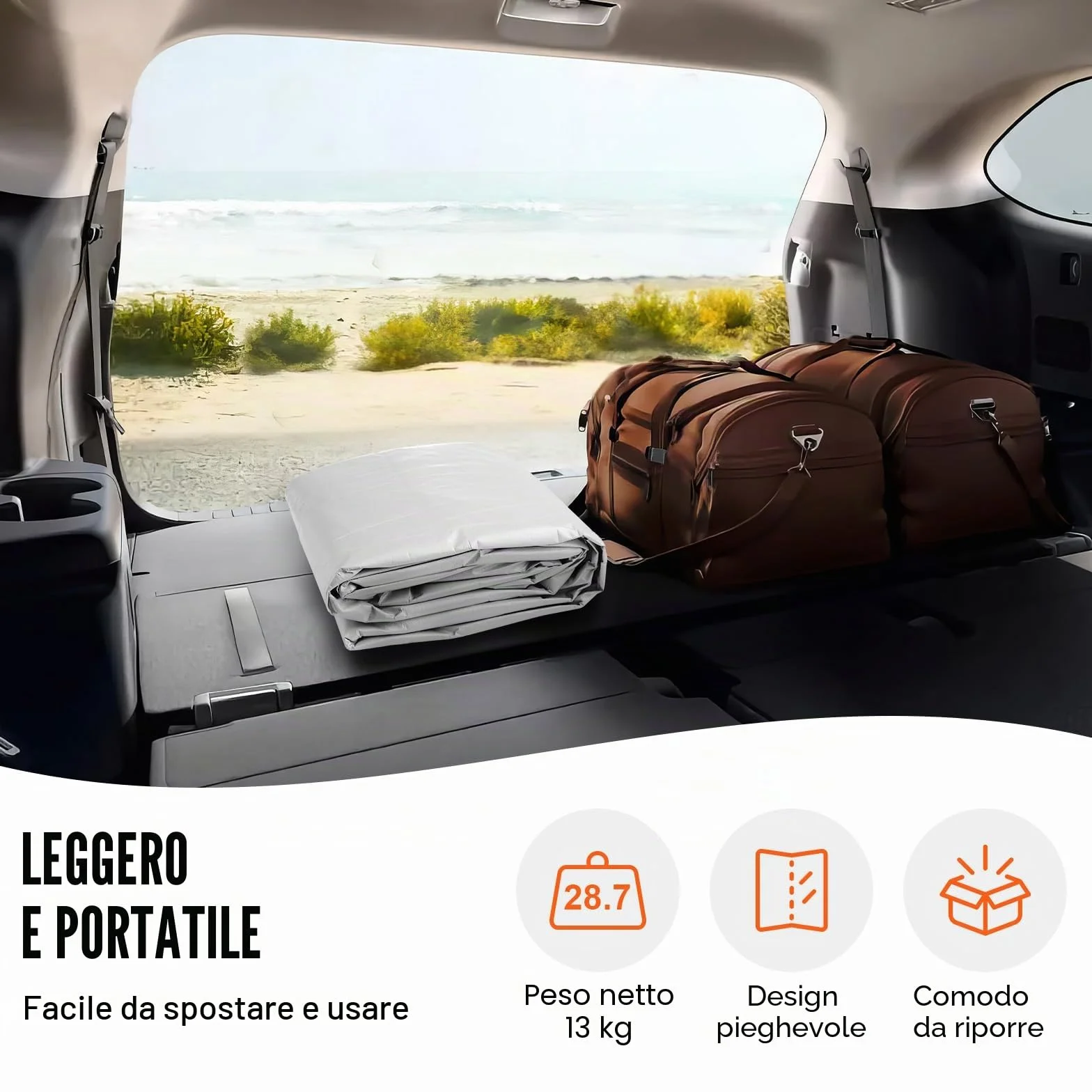 VEVOR Tendalino di ricambio per posto auto coperto parete laterale 10x20ft, impermeabile e protetto dai raggi UV, bianco (telaio non incluso)