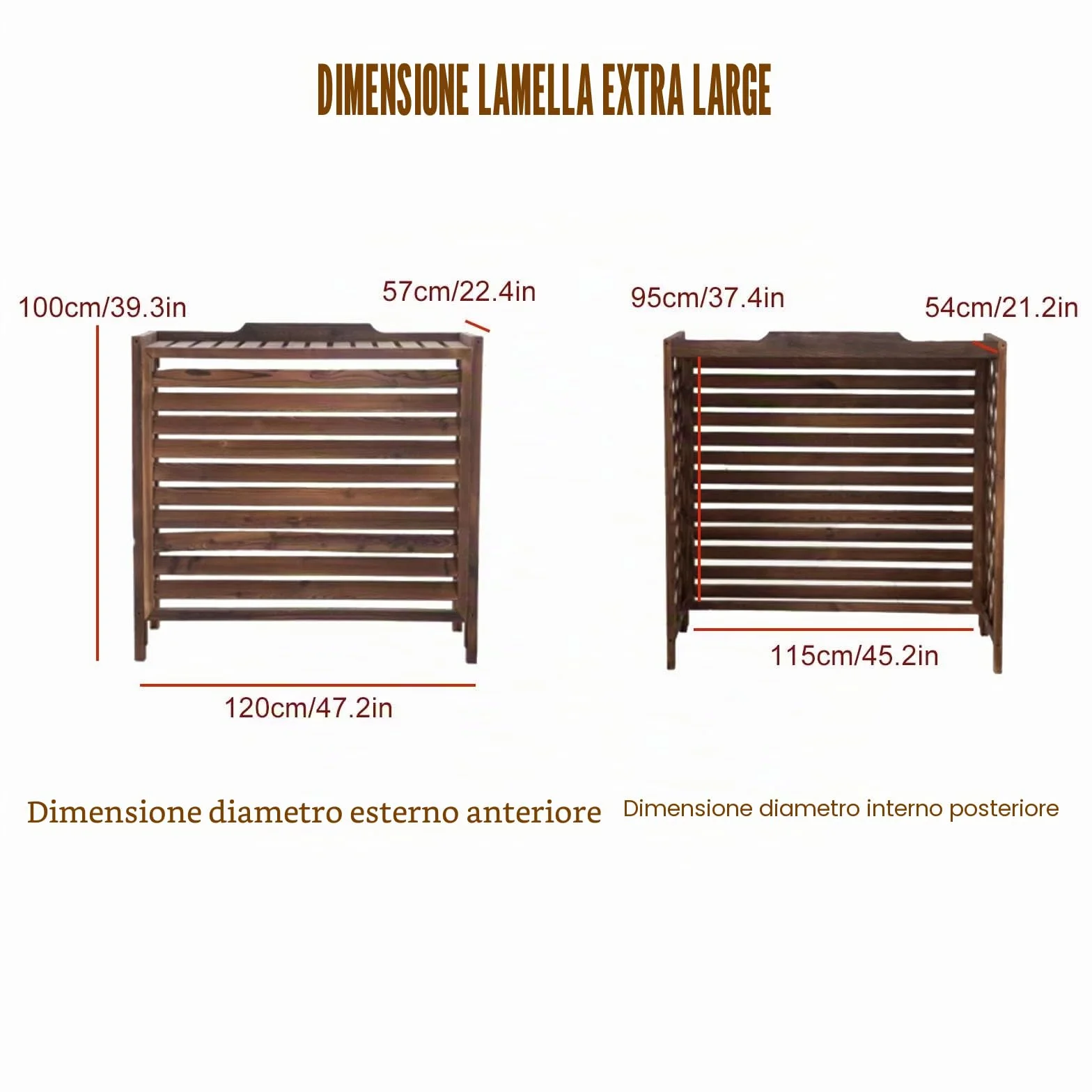 Copri Climatizzatore Esterno in Legno Copri Condizionatore Copertura Radiatore All'aperto Tavola Addensata Impianto Decorativo Display X-Large