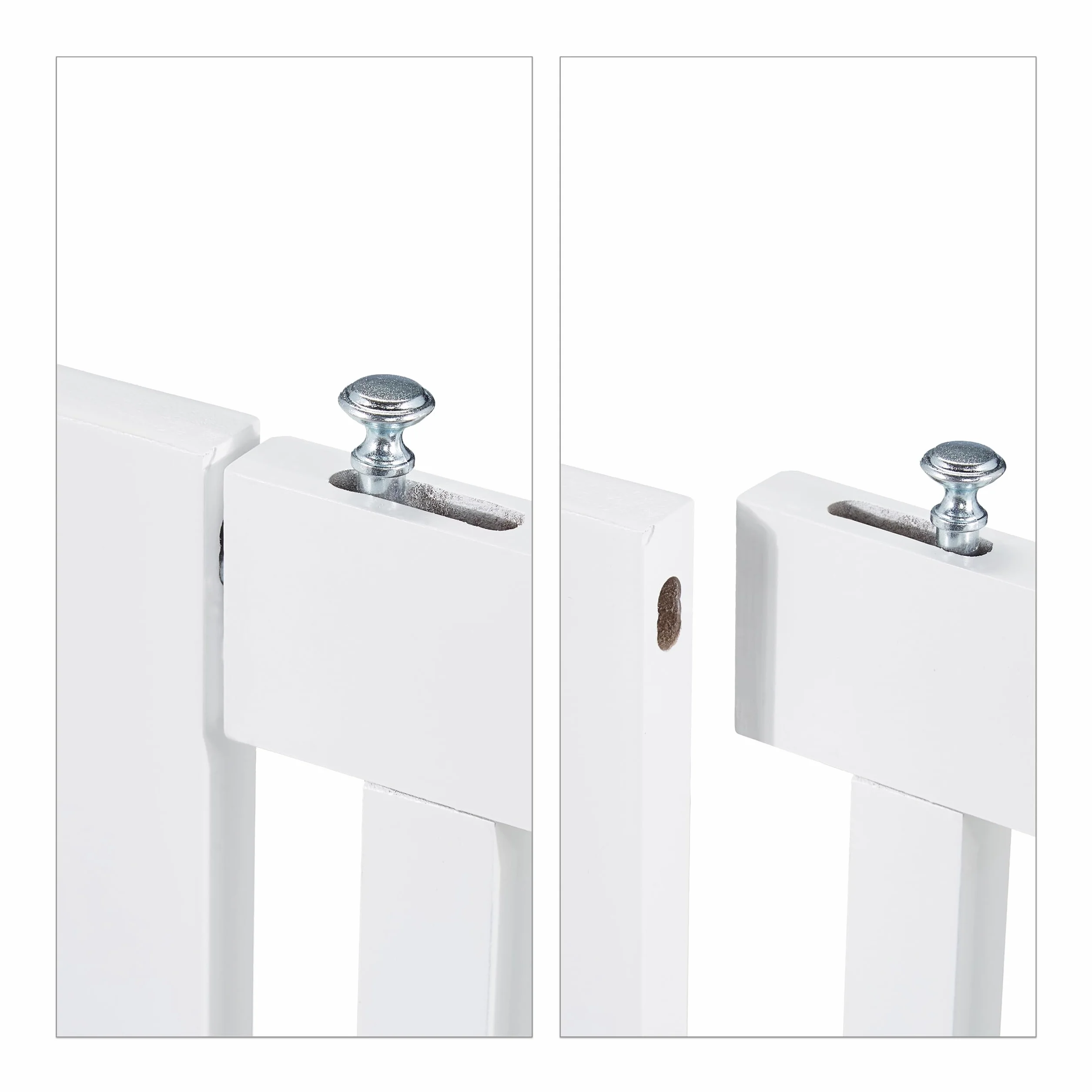 Relaxdays Cancelletto per Bambini con Porta, HxL: 70 x 154 cm, Barriera Protettiva per Scale, per Cani e Neonati, Bianco