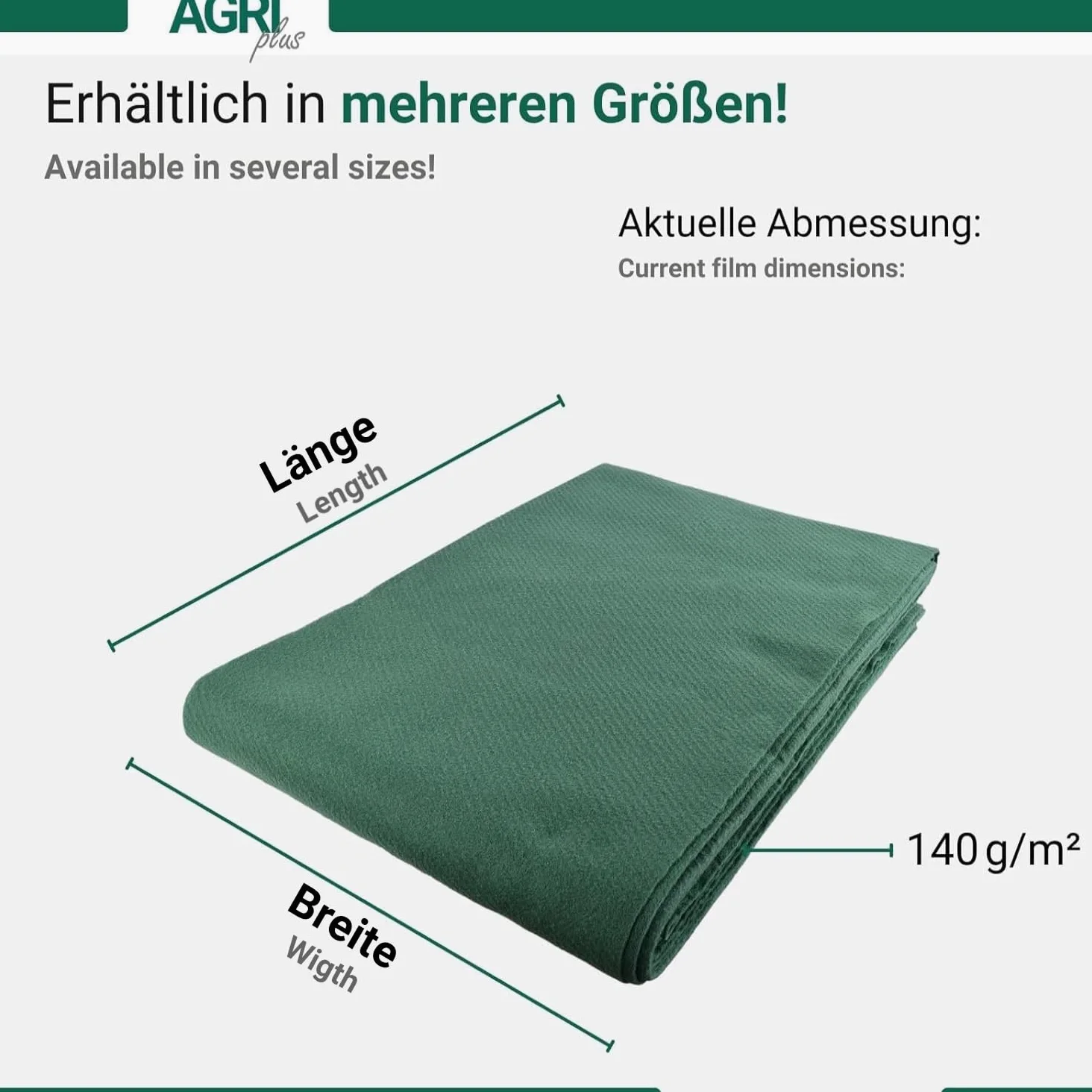 AGRI Plus Tessuto Non Tessuto di Paglia 9,8 x 12,5 m, con 12 Chiodi in plastica, 140 g/m², Tessuto di Protezione in Polipropilene, Resistente alle intemperie e ai Raggi UV