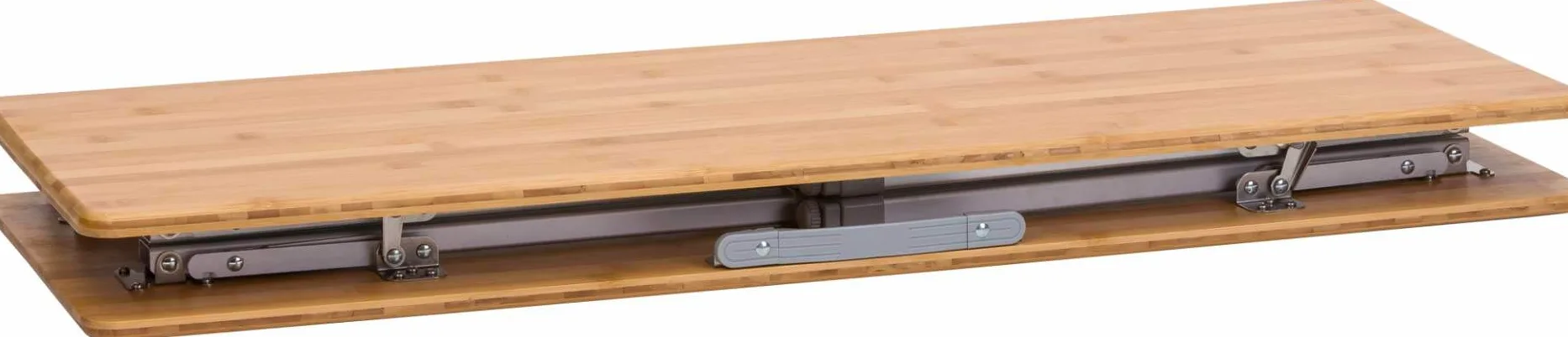 Berger Tavolo Pieghevole Da Esterno in Bambù - Tavolo Da Campeggio Pieghevole con Gambe Regolabili in Altezza, Tavolo Legno da Campeggio Salvaspazio, Superficie 100x72 cm, Altezza 49-70 cm, 9,5 kg