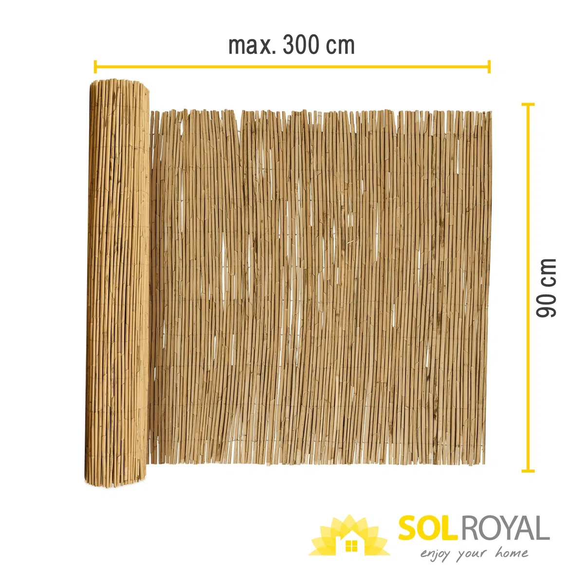 Sol Vision S36 Recinzione Canniccio Premium 90x300cm Frangivento Frangivista Giardino Balcone