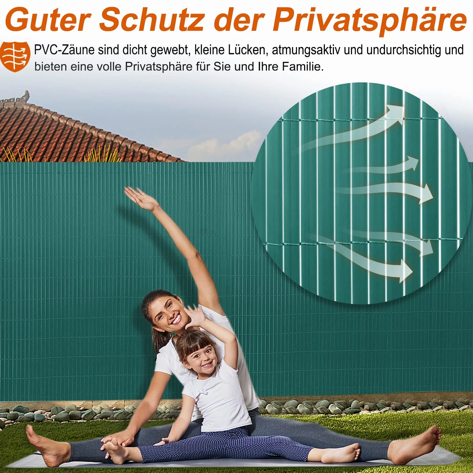 LZQ Telo frangivista in PVC verde, 80 x 600 cm, per balconi, balconi, balconi, balconi, balconi, giardino