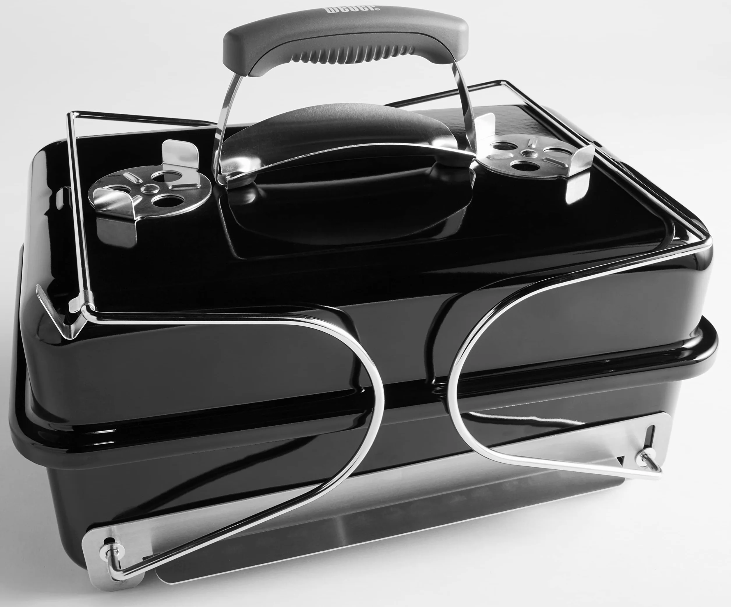 Weber Barbecue a carbone Go-Anywhere griglia portatile con gambe pieghevoli, 42x26 cm, nero