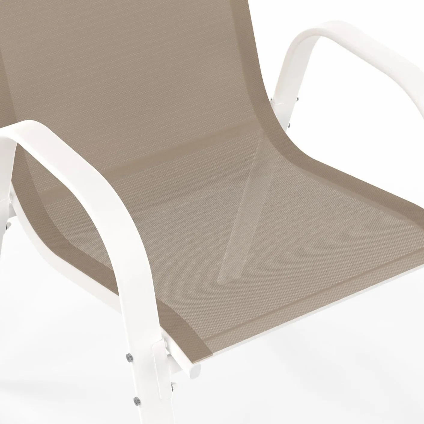 Set di 4 sedie impilabili da giardino LYMA metallo textilene bianco beige
