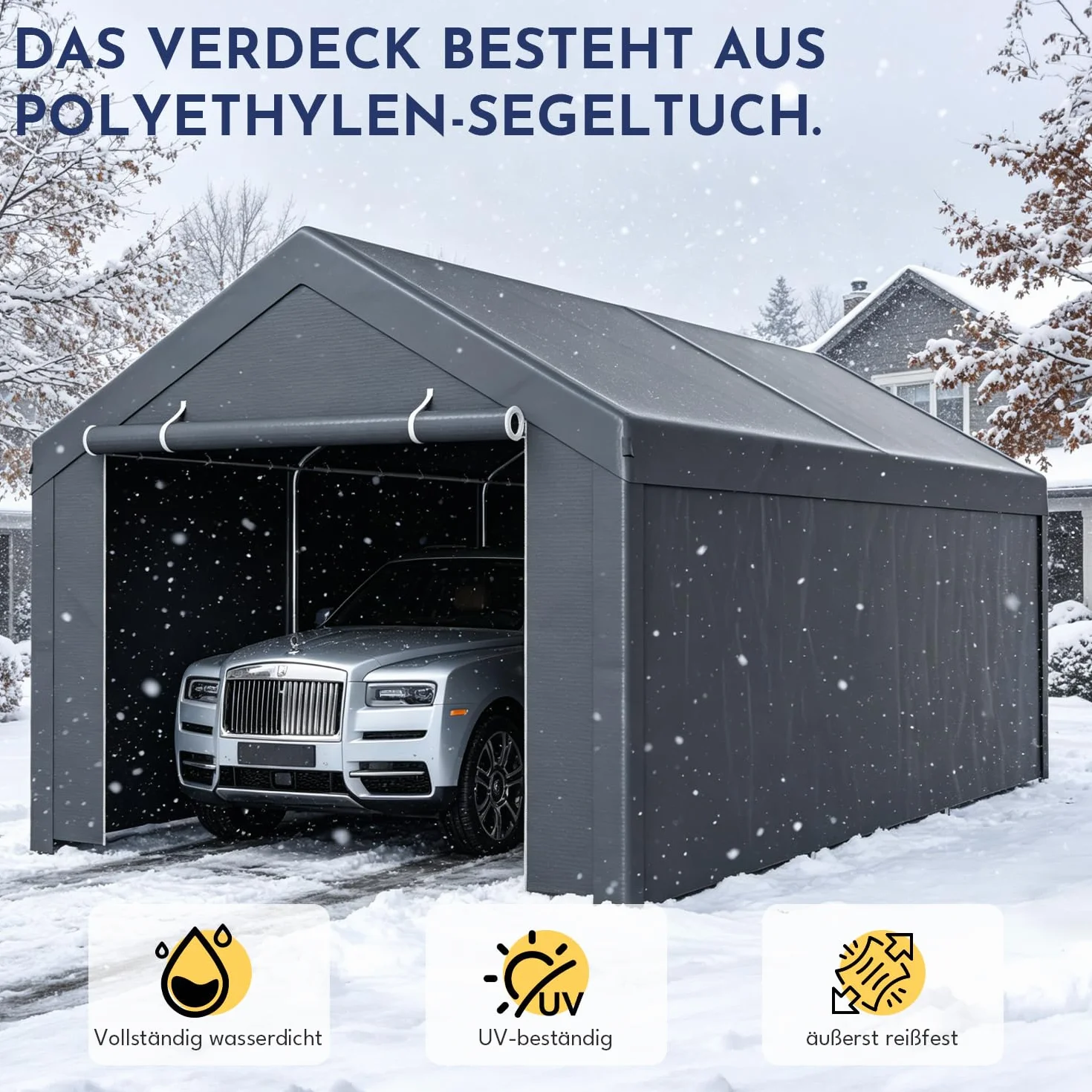Tenda da garage Carport 3x6 m telone PE resistente intemperie UV per auto SUV camion