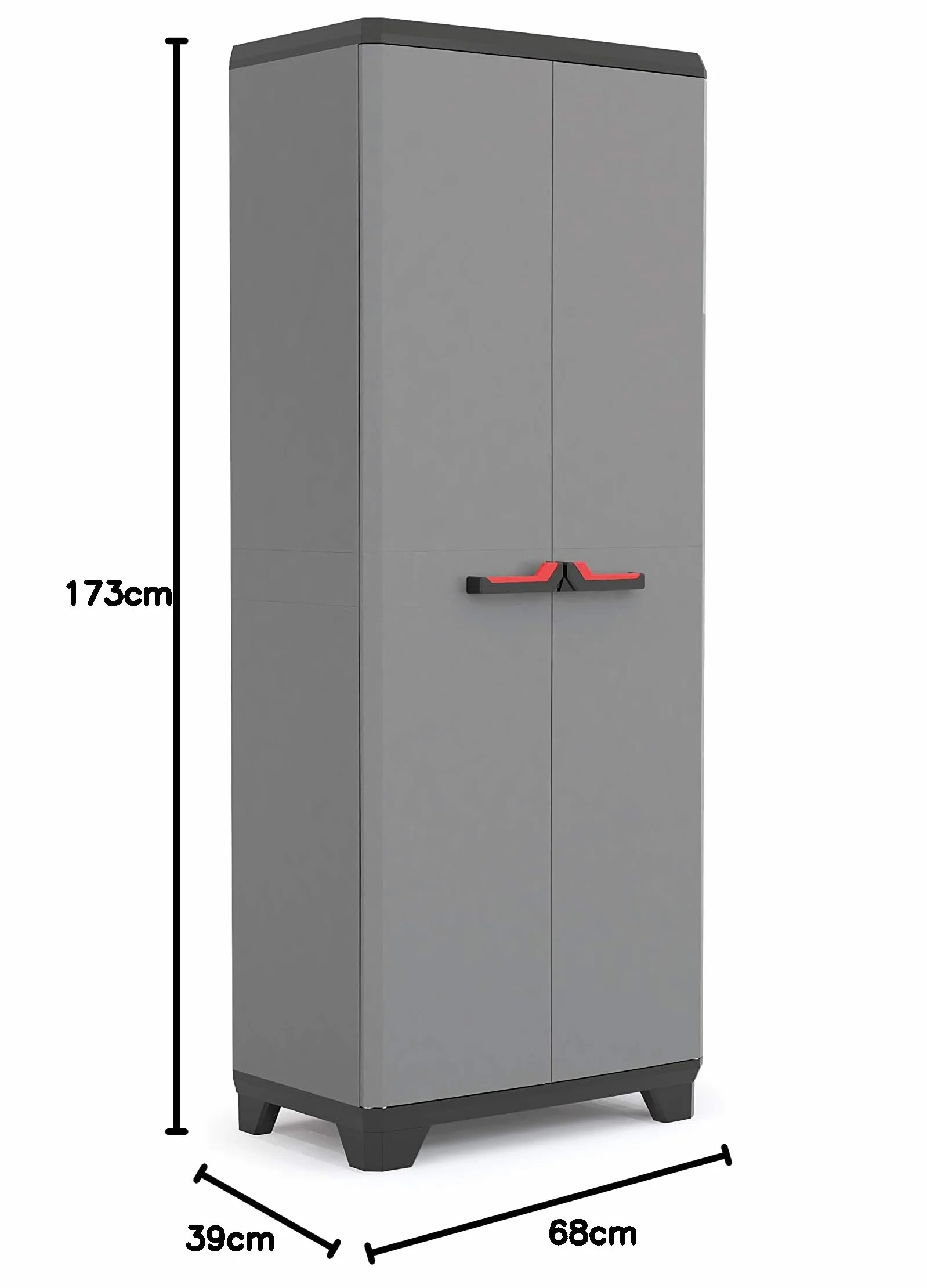 Keter Armadio Alto Stilo 3 Ripiani Regolabili 68x39x173 H Cm Grigio Scuro