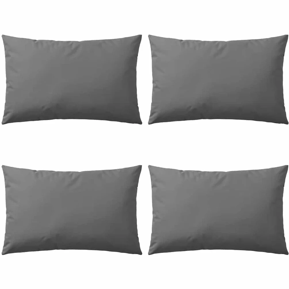 vidaXL 4X Cuscini da Esterno Guanciali Decorativi da Giardino Robusti Resistenti per Sedie Divani con Cerniera in Poliestere 60x40 cm Grigi