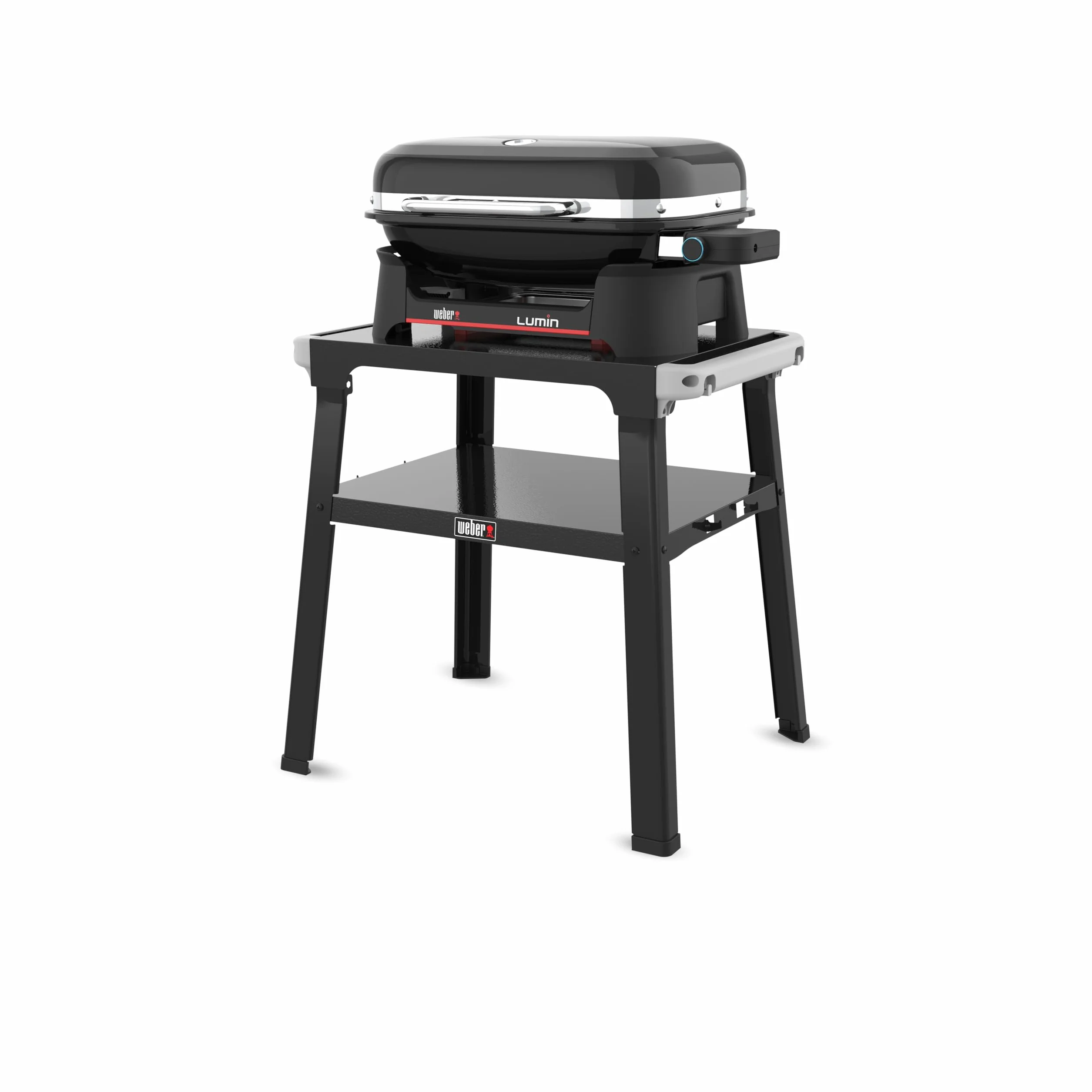 Weber Lumin Barbecue Elettrico 315°C Griglie Ghisa Smaltata Porcellana 33x49 cm Nero