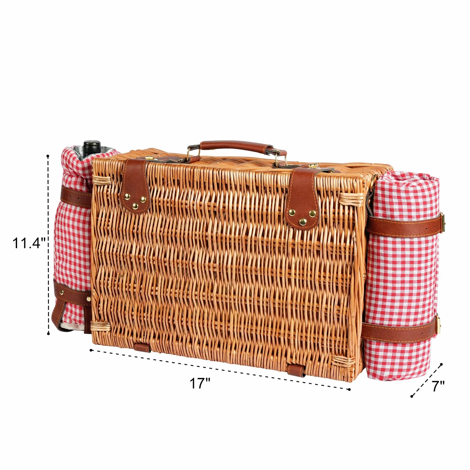 Set di cestini da picnic per 4 persone con scomparto refrigerante e coperta impermeabile