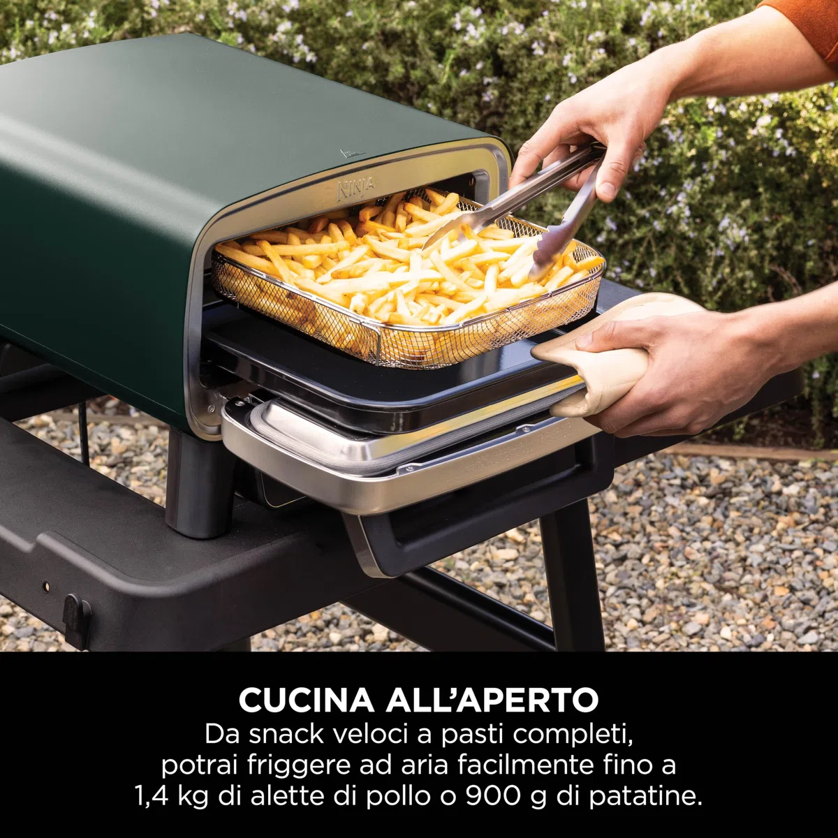 Ninja Artisan Forno elettrico per pizza e friggitrice ad aria da esterno MO201AMZEU 30 cm verde