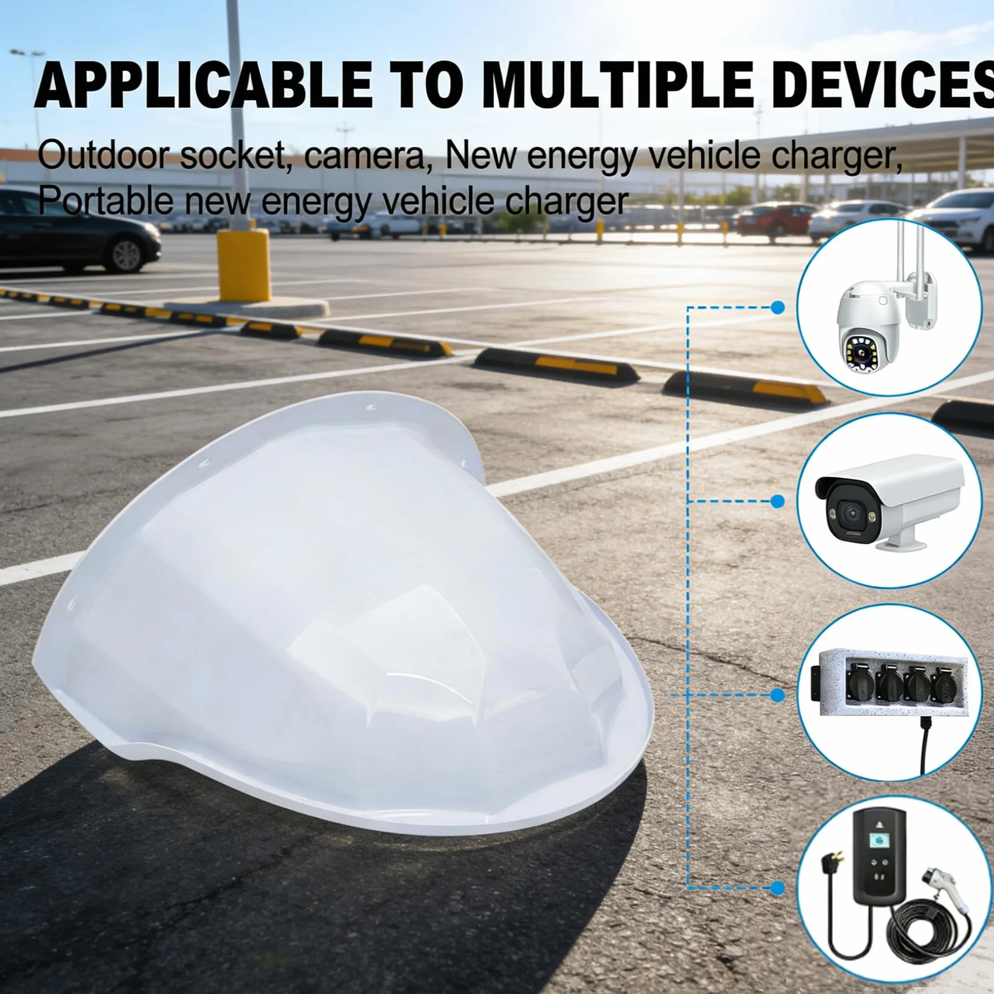 Wallbox Tettoia per stazione di ricarica auto elettrica protezione pioggia UV ABS 40x35,5x20 cm