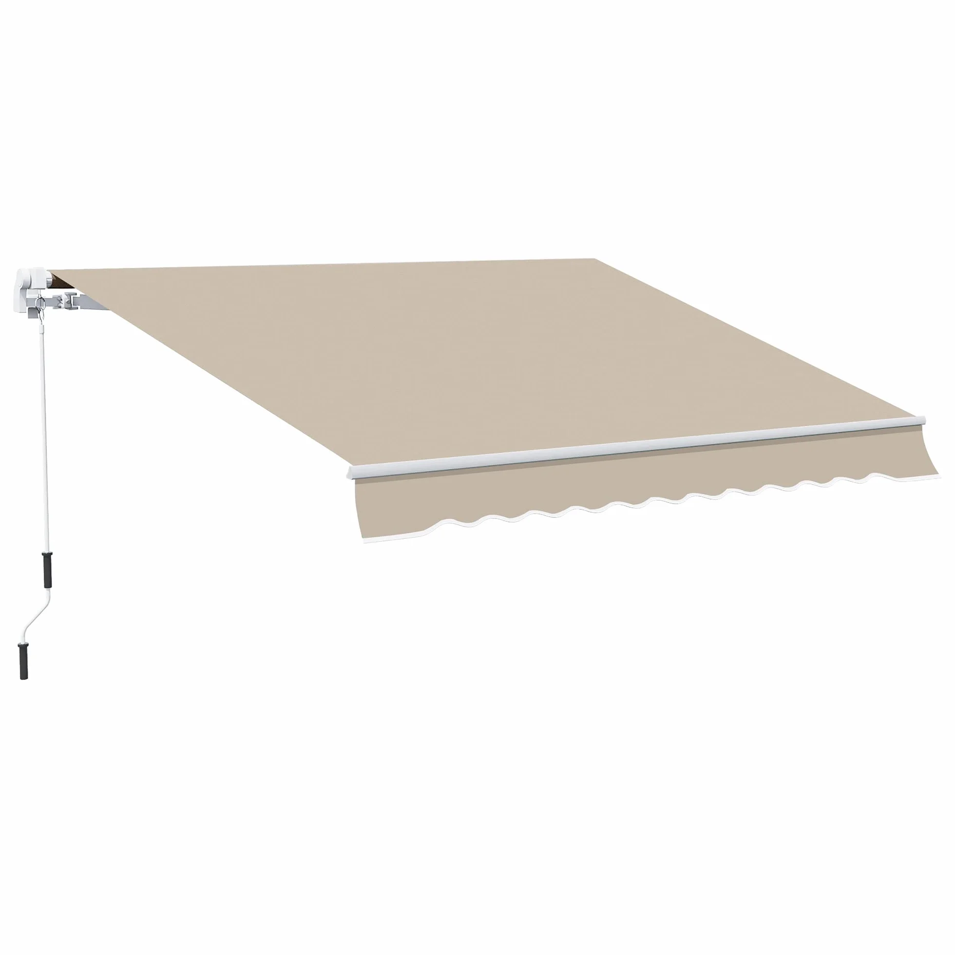 Outsunny Tenda da Sole 4x2.5 m con Braccio Avvolgibile, Tenda Parasole Esterno Alluminio Poliestere 280g/㎡, Protezione UV, Beige