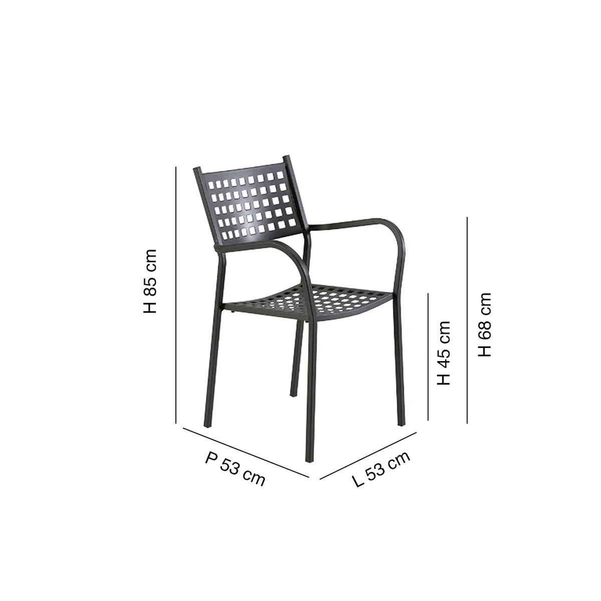 Sedia Poltrona Esterno Modello Alice CH1550 Bianco Perla 6 Pezzi ZINCATA Verniciata A POLVERI Resistente Intemperie VERMOBIL