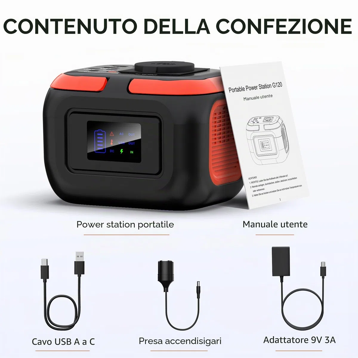 SinKeu Powerstation portatile 97 Wh, 26400 mAh, mini generatore con presa AC da 120 W, 230 V, 12 V, DC, porte USB per cellulare, laptop, alimentazione mobile, batteria per campeggio, viaggio