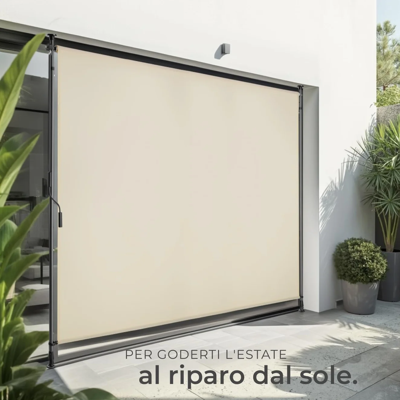 tectake Tenda da Sole per Esterno Verticale 200x310 cm Poliestere Opaco Protezione UV