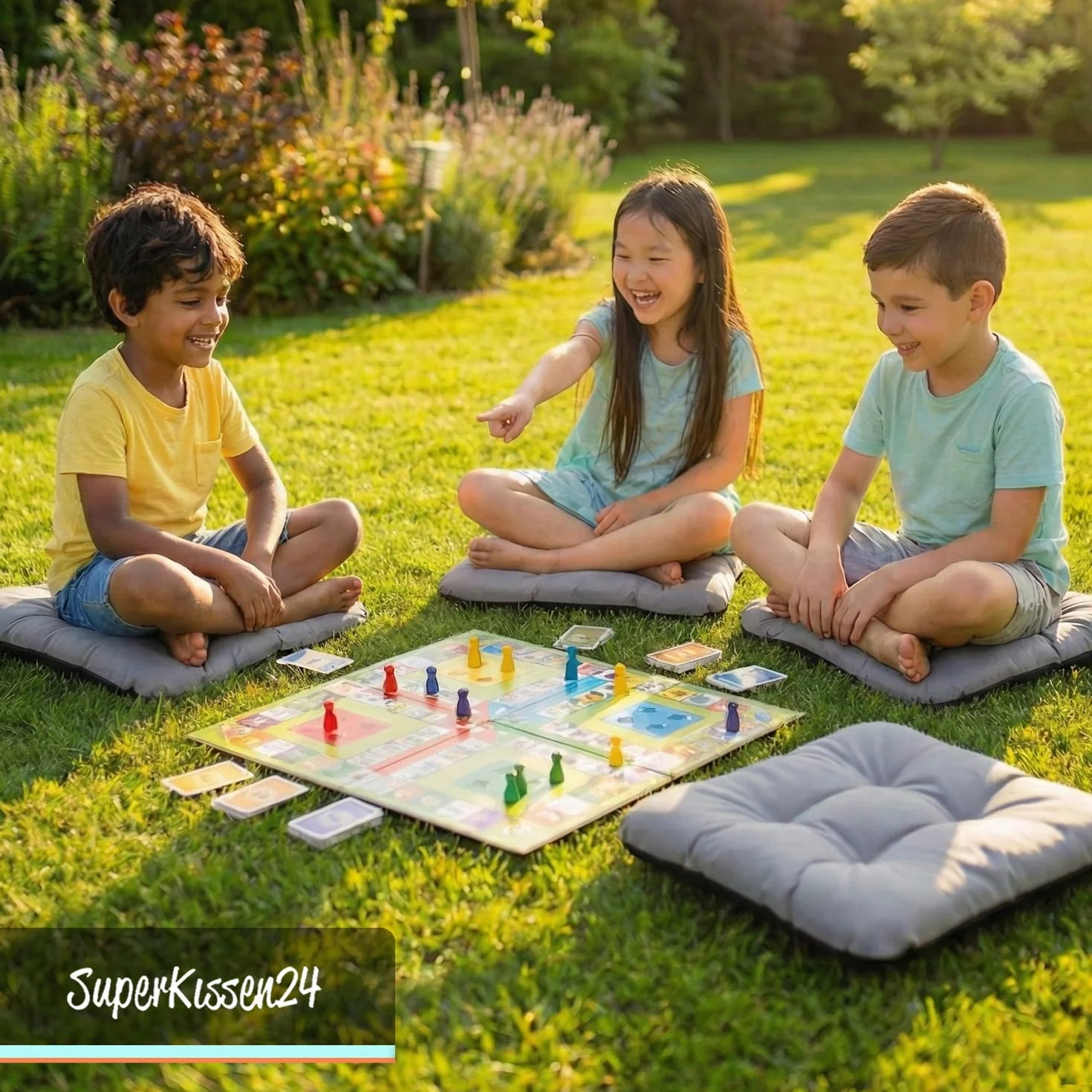 SuperKissen24. Set di 4 Cuscini per Sedie - Cuscino 45x45 cm da Esterno ed Interno Comoda Seduta Impermeabile per Mobili e Arredamento da Giardino, per Pavimento - Exotic