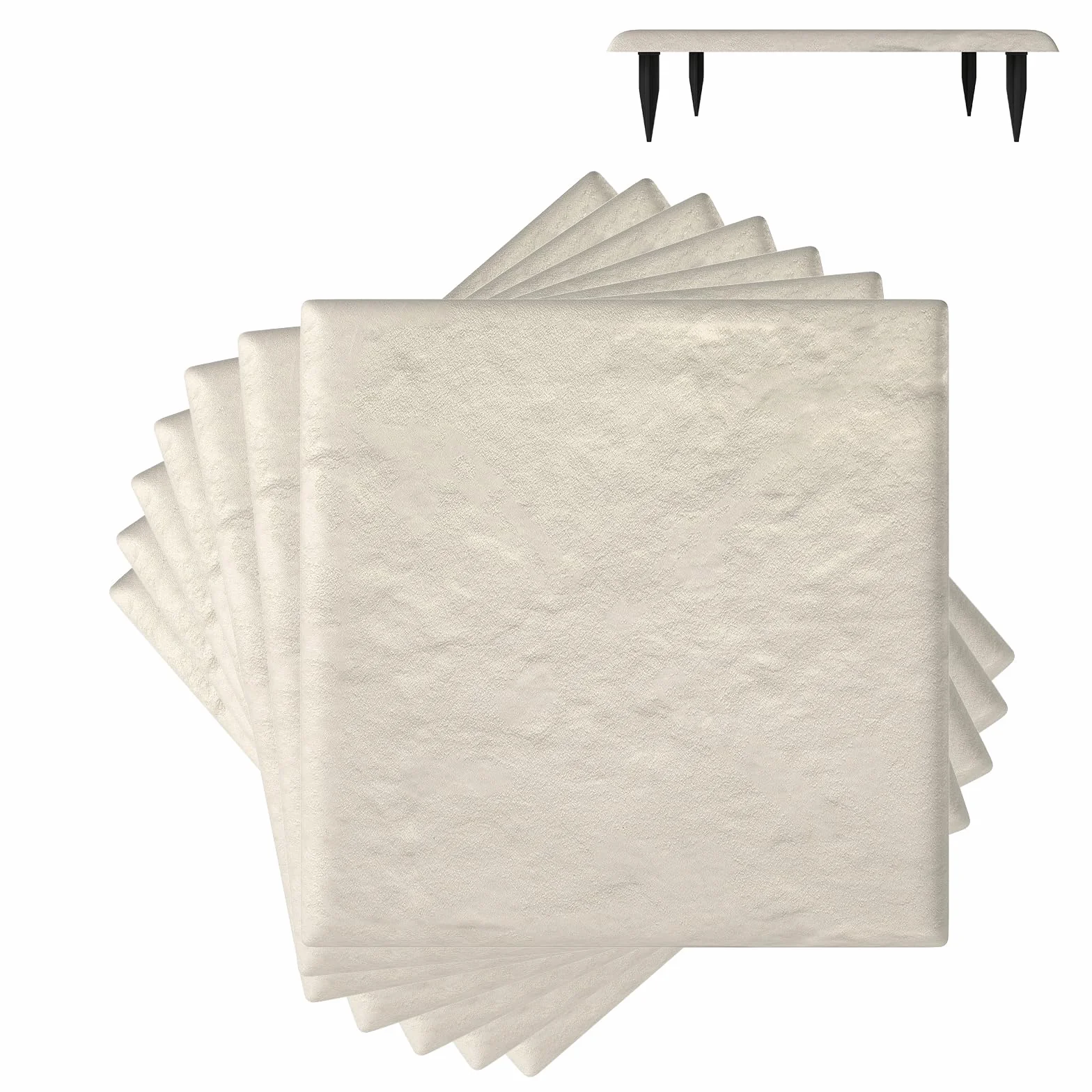 COSTWAY Set di 8 Pietre da Passo con Picchetti da Terra, Passerelle Decorative per Giardino, Pavimentazione Esterna Resistente a Tutte le Condizioni Meteorologiche per Prato e Giardino